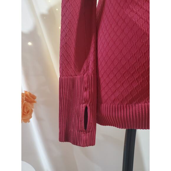 Lululemon Rest Less 1/2 Zip Pullover Diamond Top Womens Size 10 Star Ruby Pink - Picture 8 of 12